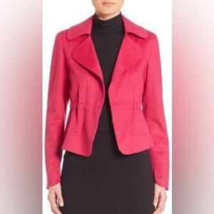 AKRIS Wool Angora Drawstring Waist Jacket